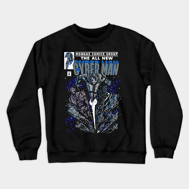 Cyber Man Comic Cover Crewneck Sweatshirt by APSketches